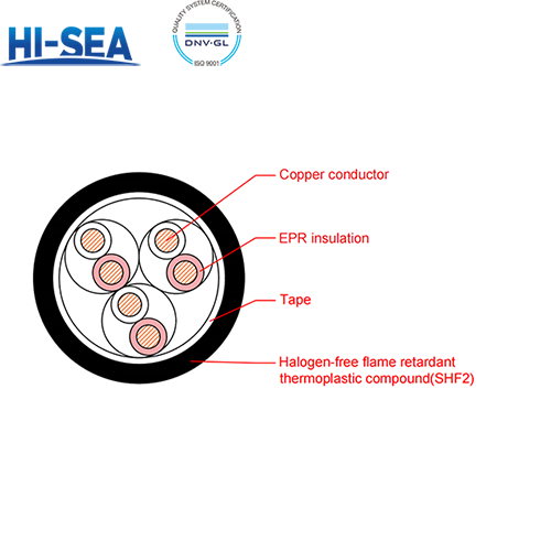 CHEPJ/SC EPR Insulation Low Smoke Halogen Free Flame Retardant Marine Communication Cable